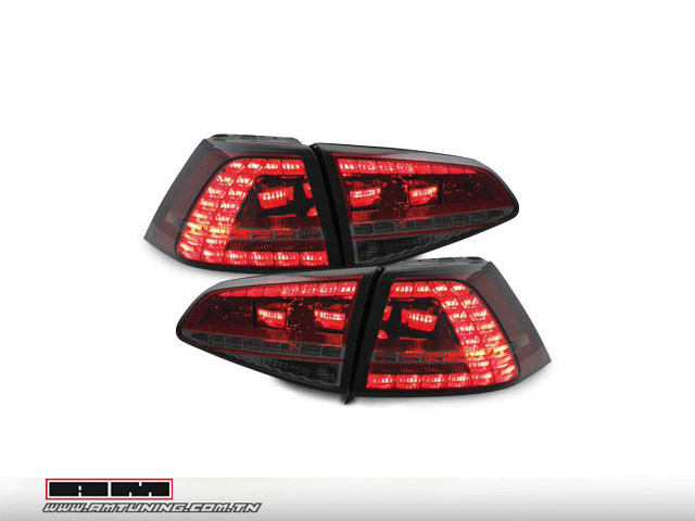 Feux Ar LED VW Golf 7 - rouge/fumé - Clignotant séquentiel
