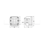 P.Phares additionnels carrés 4 LEDs 1300lm - 7,5W Nominal - 2PC - Image 5