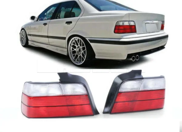 Feux ar BMW E36 4P - Rouge/Blanc - Modele origine