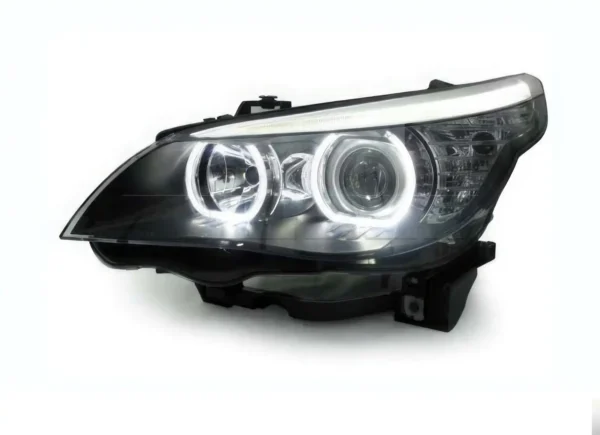 Phares av angel eyes LED BMW E60 - look F10 - Halogene - rég éléc