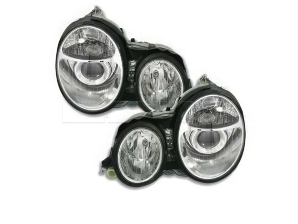 Phares av MER. W210 99-01 - fond chrome - a loupe - H7
