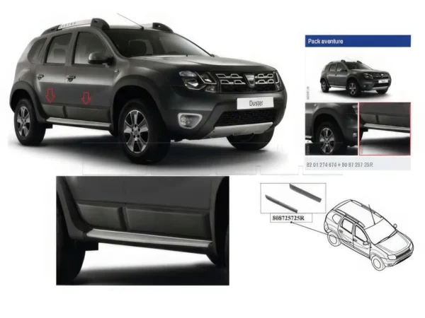 Kit protections de portes Dacia Duster 10->18 - 4pcs
