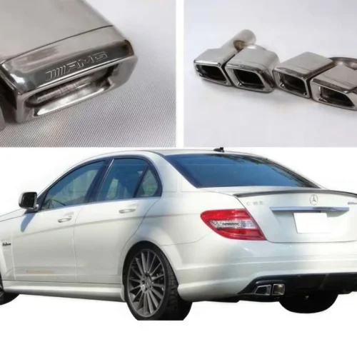 2 Embouts d’échappement carrés G+D Merc. Classe C W204 C63 AMG