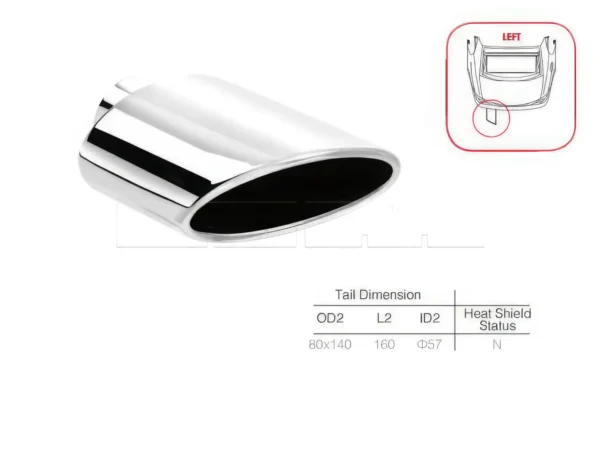 Embout simple oval - G - OD2/L2/ID2 : Ф80x140/160/57 mm