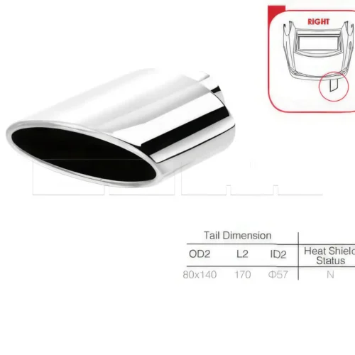Embout simple oval – D – OD2/L2/ID2 : Ф80×140/160/57 mm