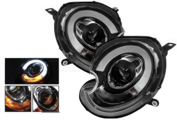 Phares av MINI COOPER 06-10 R56 look F56 - Fond noir
