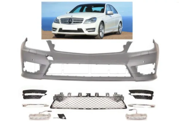 Pare-chocs av complet Mercedes Classe C W204 PH2 Pack AMG 12-UP - avec PDC - avec DRL