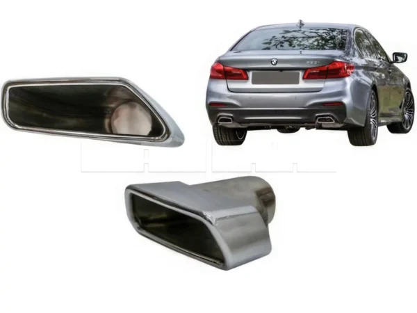 Embouts d'échappement carrés BMW Serie 5 G30 - Chrome - 2pcs