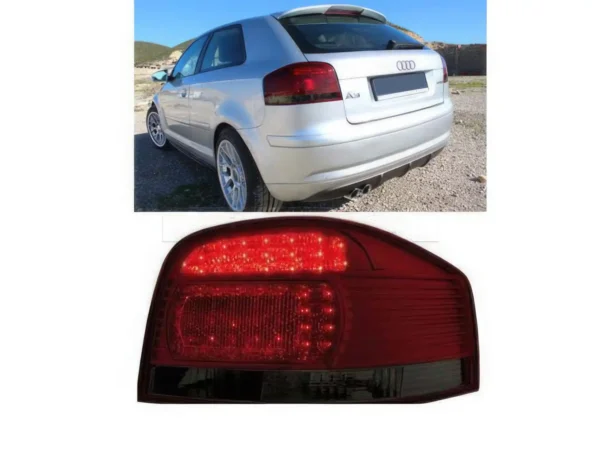 Feux ar LED Audi A3 2portes 03-08 rouge/fumé