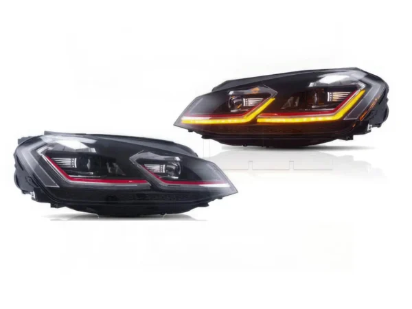 Phares av LED VW Golf 7 PH1 - Look PH2 - liseret rouge