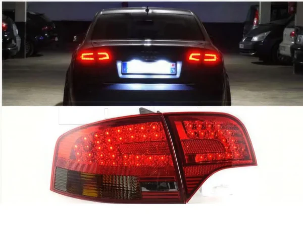 Feux ar LED Audi A4 B7 05-06 rouge/fumé - V2