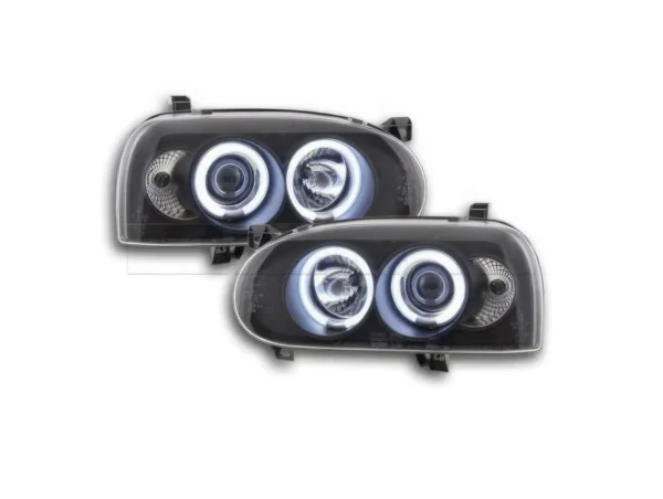 Phares av Angel Eyes CCFL VW Golf 3 92-97
