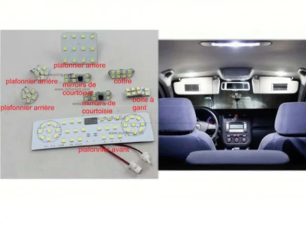 Kit feux éclairage d'intérieur LED VW GOLF6