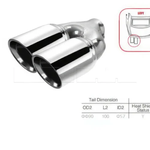 Embout double rond G- OD2/L2/ID2 : Ф76/100/Ф57mm