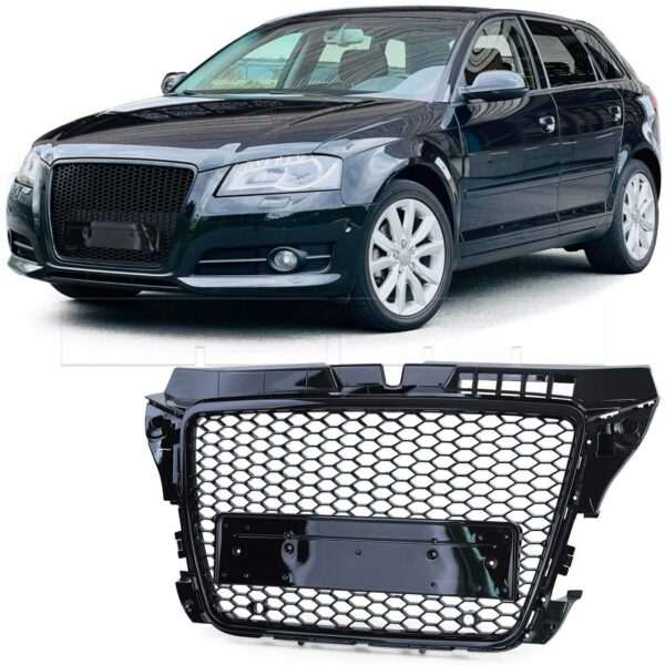 Calandre Audi A3 RS3 Type 8P3 - 09->13 - Noir/Noir