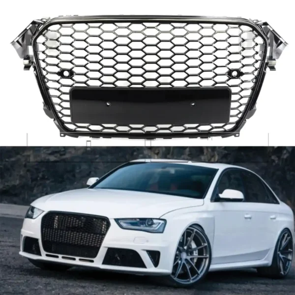 Calandre Audi A4 RS4 Type B8 PH2 - 12->16 - Noir/Noir - Image 2