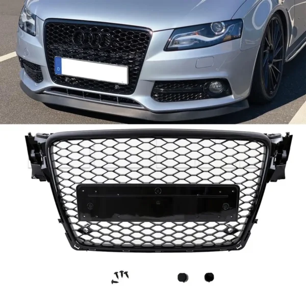Calandre Audi A4 RS4 Type B8 PH1 - 08->12 - Noir/Noir - Image 4