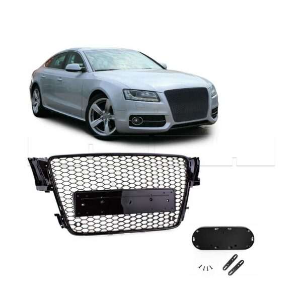 Calandre Audi A5 RS5 Type 8T PH1 - 07->12 - Noir/Noir