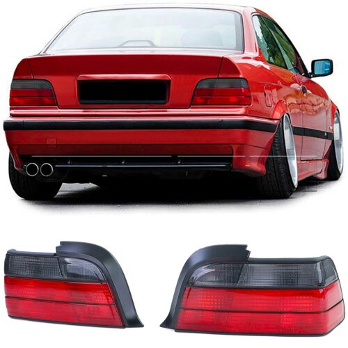 Feux ar Crystal BMW E36 2D Rouge/Fumé
