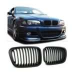 Grilles de calandre BMW E46 2P Ph1 99-02 noir brillant - Image 2