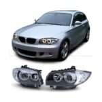 Phares av angel eyes LED BMW Serie 1 E87 - rég éléc - fond noir - Image 2
