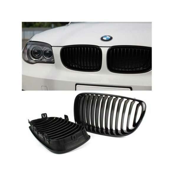 Grilles de calandre noir brillant BMW Serie 1 E87 PH2 07-11 - Image 2