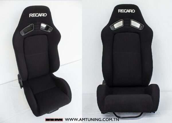 Siège baquet type Recaro tissu noir