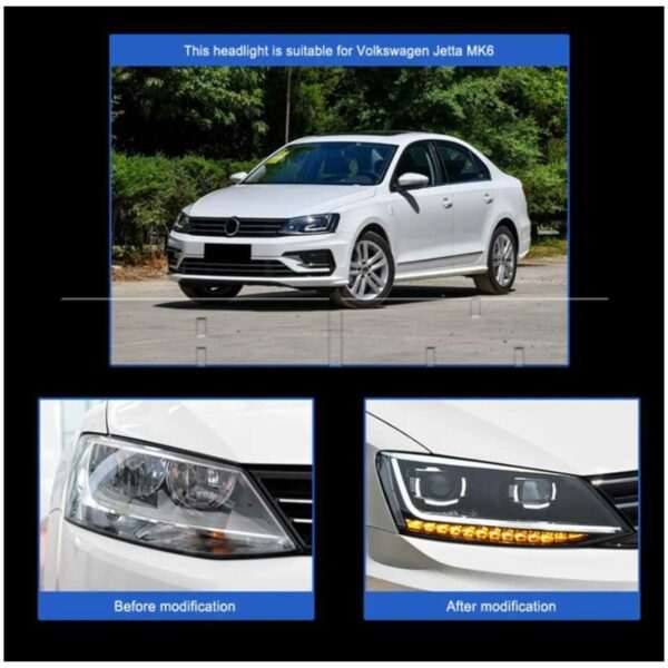 Phares av LED VW Jetta 6 11-UP - look version Xenon - Image 2