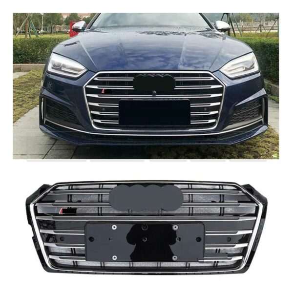 Calandre AUDI A5 S5 17->20 Type B9 - Noir/Chrome