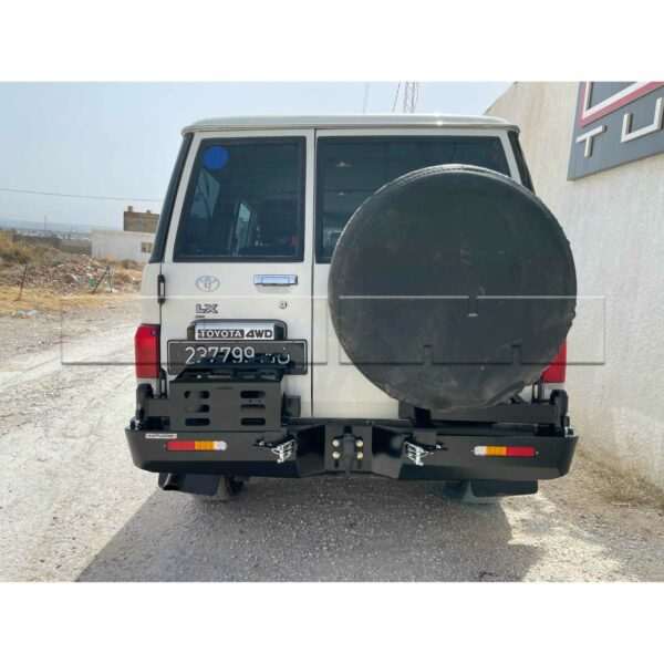 Pare-chocs ar acier TOYOTA LandCruiser 76 - avec support Jerry Can + support porte roue - Image 3