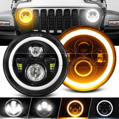Phares full LED rond V1 – diam 17,8 cm / 7″ – 2pcs