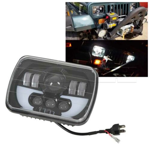 Phare full LED carré – 19×13 cm / 7″x5″- 1pc