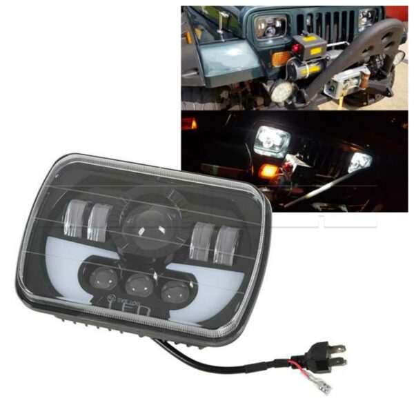 Phare full LED carré - 19x13 cm / 7"x5"- 1pc