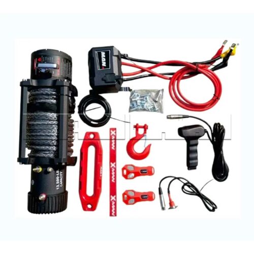 Treuil MANX4  6,1T (13500 LBS) 12V – Corde synthétique