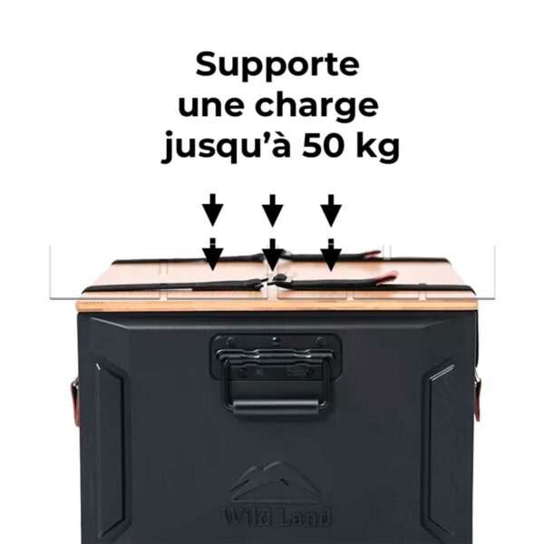 Boîte de rangement multifonction Portable WildLand - bois et alu - Image 3