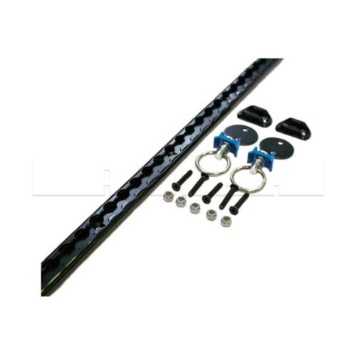 Rail 1,2m en aluminium noir + 2 anneaux ARB