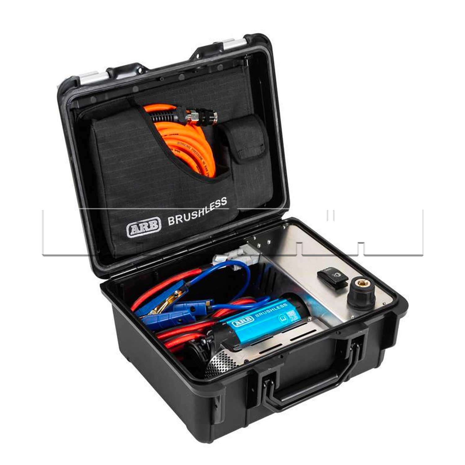 Compresseur malette BRUSHLESS ARB 130L/min avec tuyau + raccords + pinces